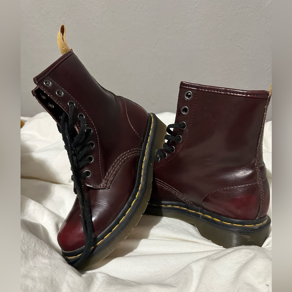 Dr. Martens Burgundy Lace Up Boots